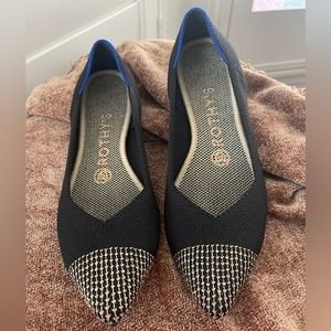Rothy’s points: RETIRED Black with gold point. Size 7